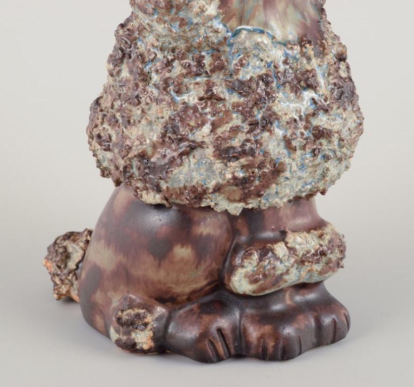 Ceramica EGO Lidköping, Gres, Svezia. Figura in ceramica di un barboncino. in vendita