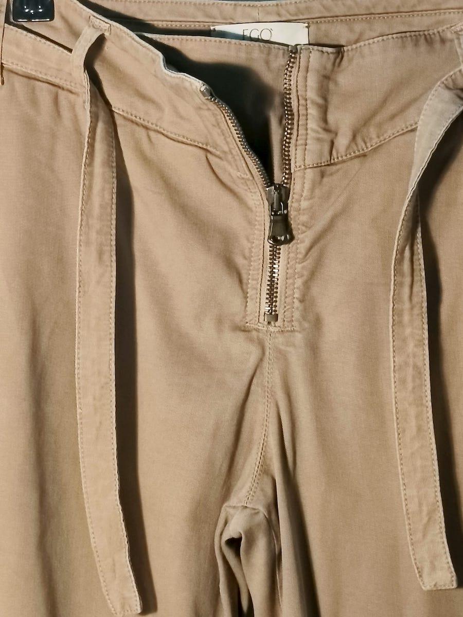 EGO Sonia de Discio Beige Baumwollhose, Italien, 1990er Jahre (Brown) im Angebot