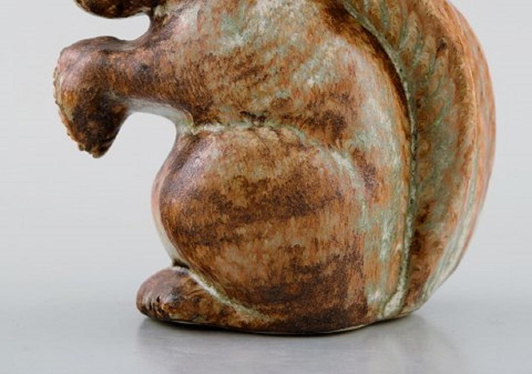 Swedish Ego Stengods, Lidkoping, Sweden, Unique Squirrels in Glazed Stoneware, 1960s