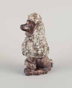 EGO Stengods, Schweden. Keramikfigur eines Pudels. 1970er/80er Jahre