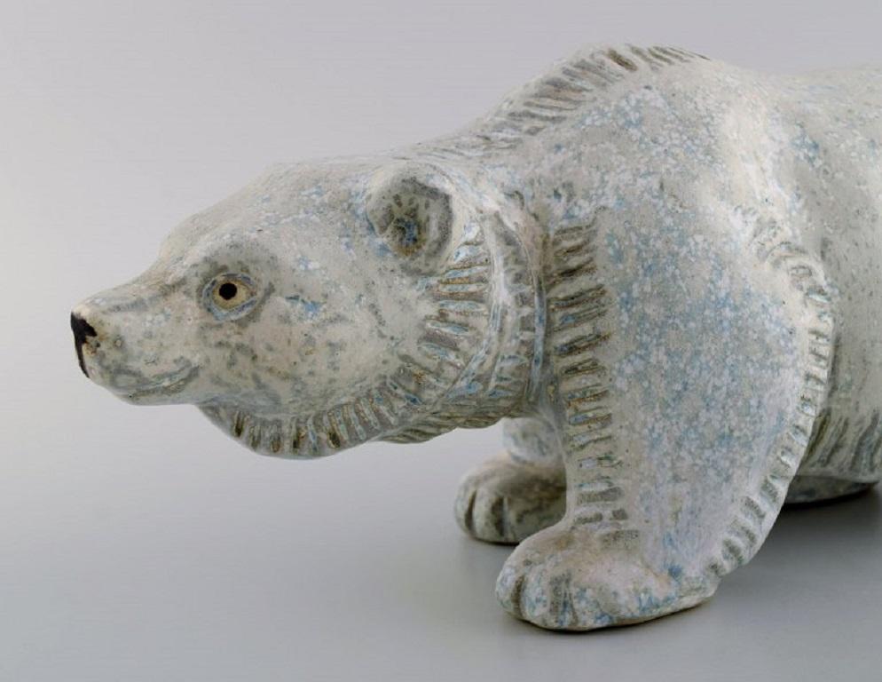 Ego Stengods, Sweden, Large Polar Bear in Glazed Stoneware, 1970s In Excellent Condition In Copenhagen, DK