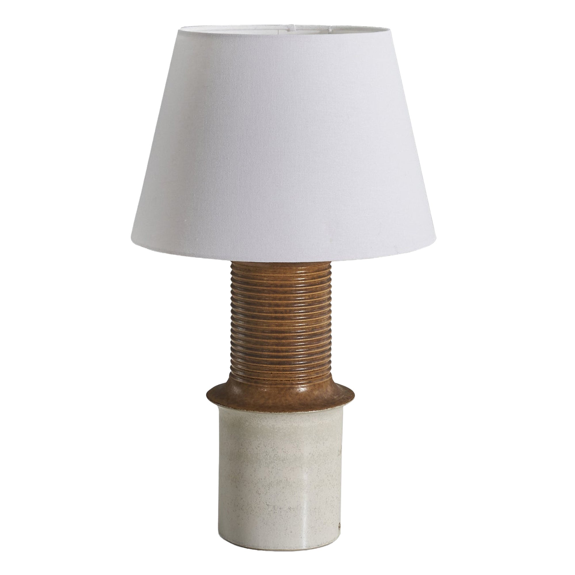 Ego Stengods, Table Lamp, Glazed Stoneware, Sweden, 1960s For Sale