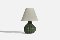 Ego Stengods, Lampada da tavolo, Gres smaltato verde, Svezia, anni '60