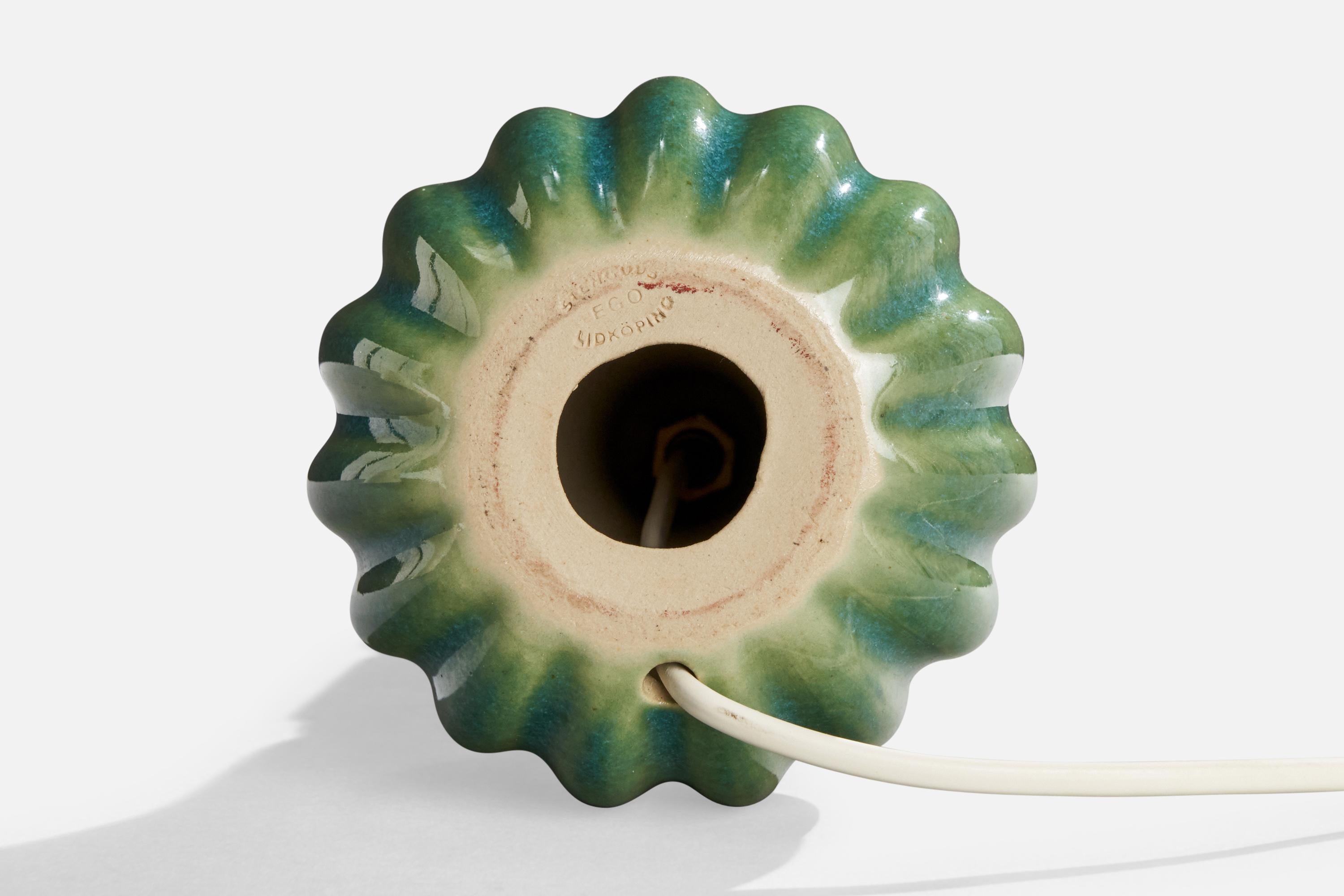 Ego Stengods, Table Lamp, Stoneware, Sweden, 1960s For Sale 1