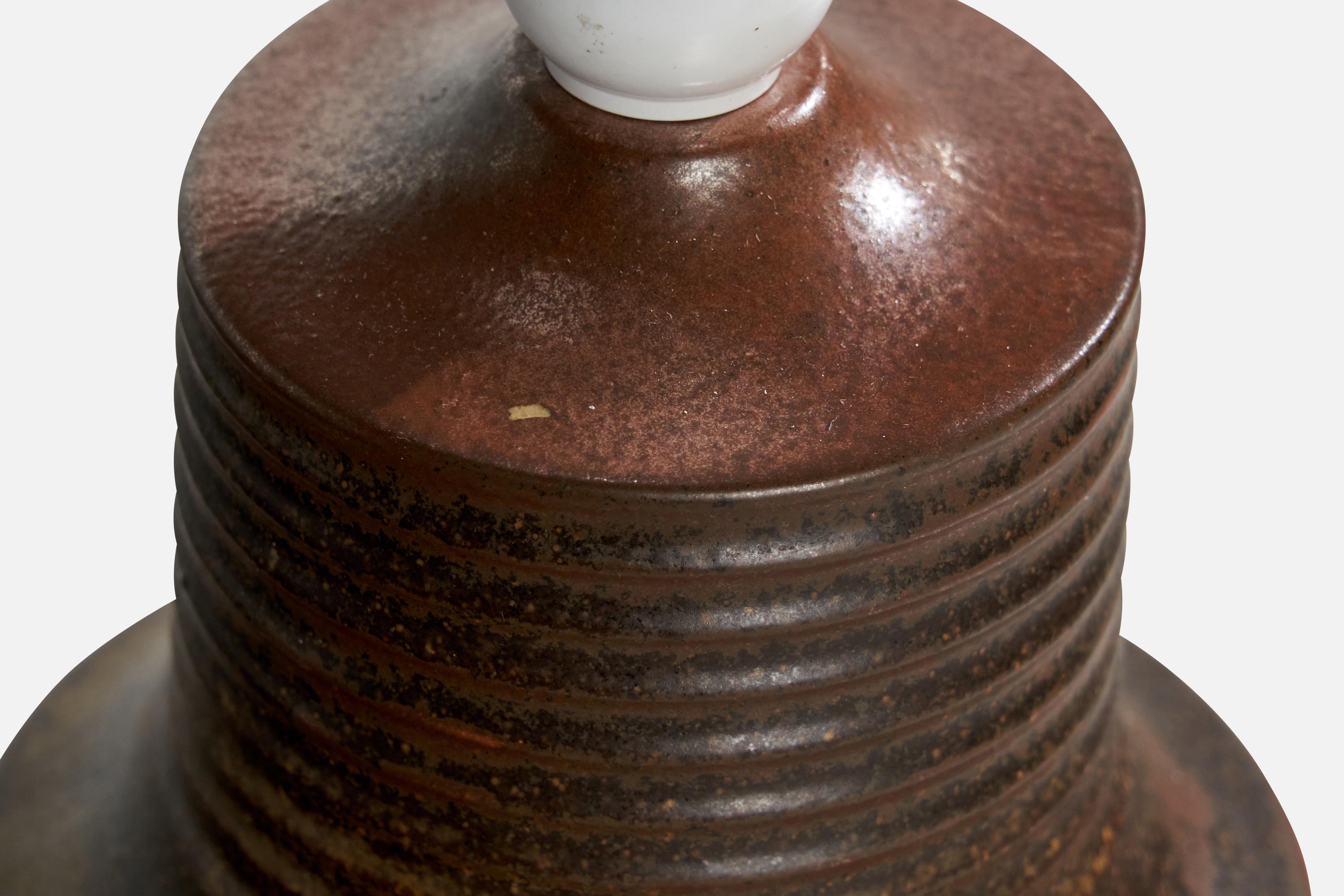 Late 20th Century Ego Stengods, Table Lamp, Stoneware, Sweden, 1970s For Sale