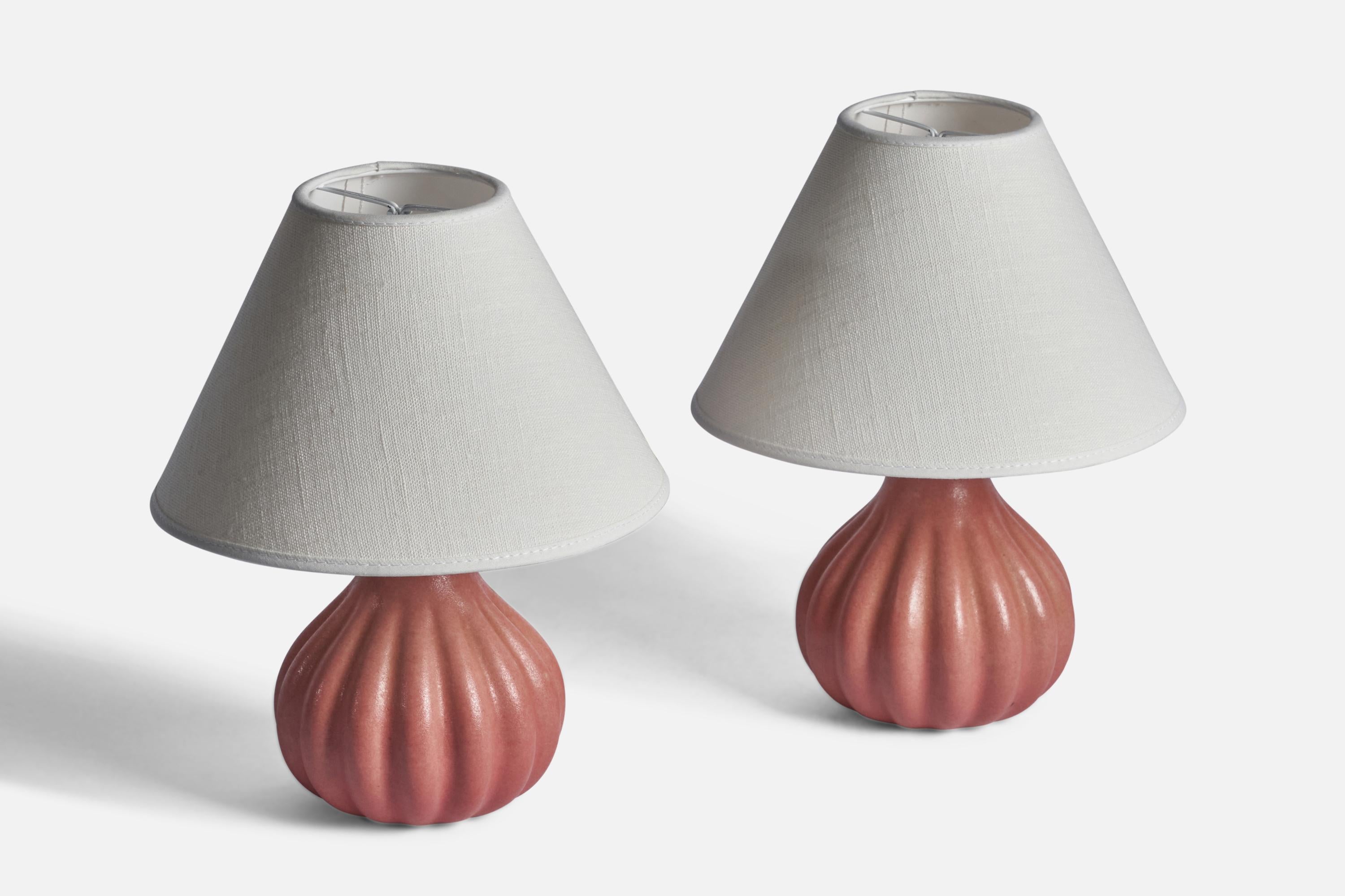 Mid-Century Modern Ego Stengods, Table Lamps, Stoneware, Sweden, 1960s For Sale