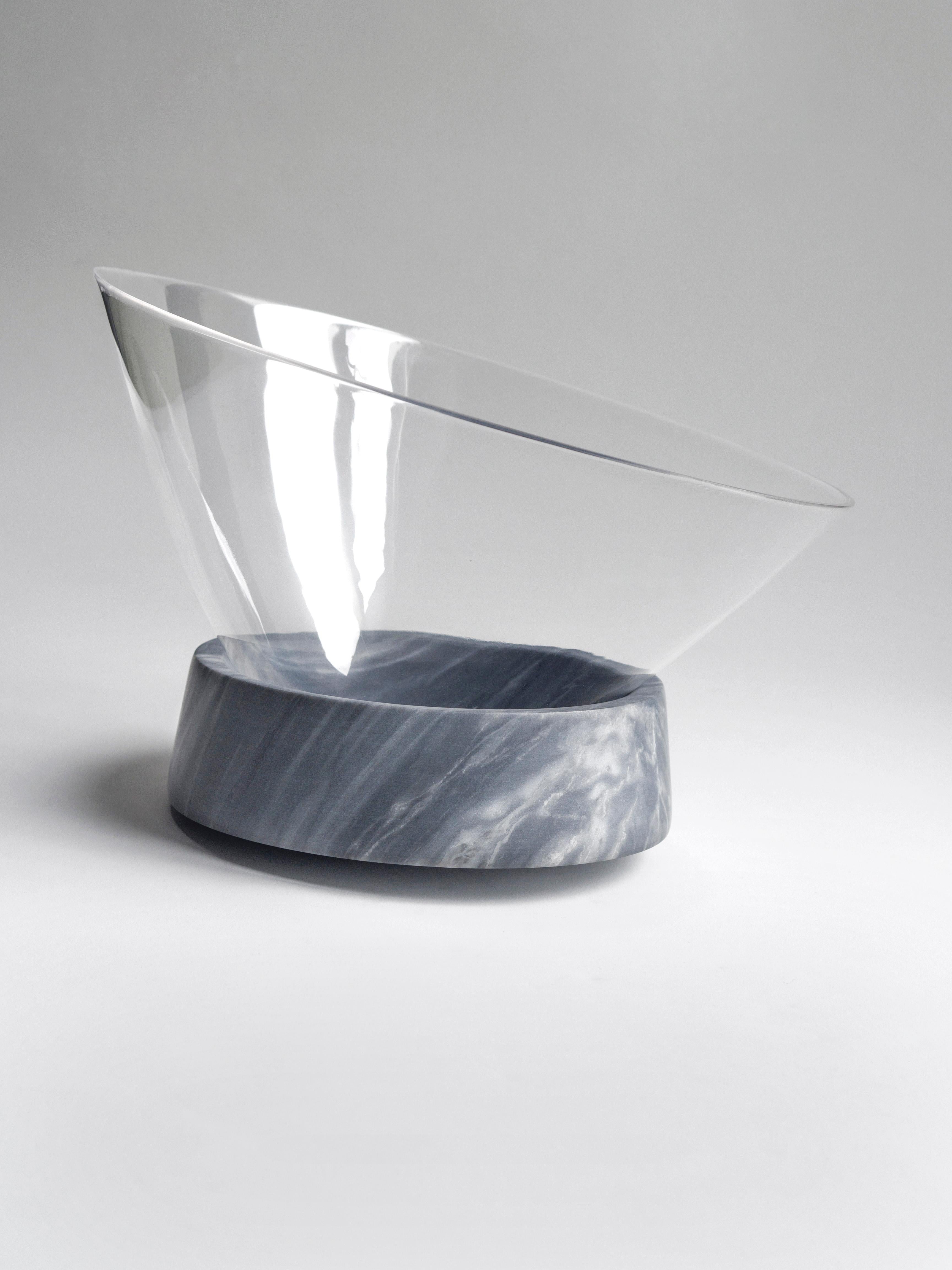 International Style Egocentrico, Contemporary Centerpiece in Marble and Plexiglas For Sale