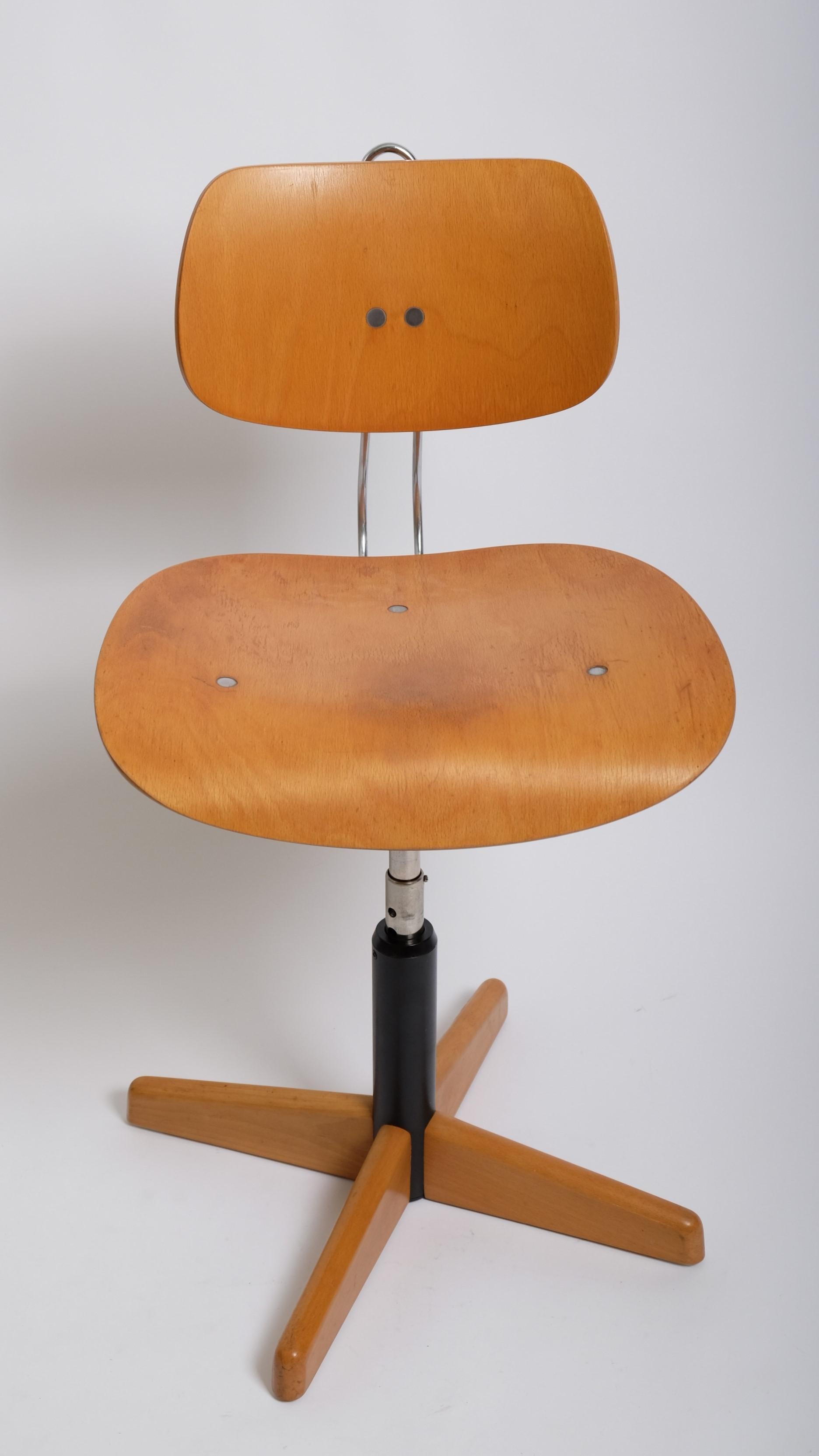Chrome Egon Eiermann Desk Chair SE40 for Wilde + Spieth, Germany 1950s For Sale