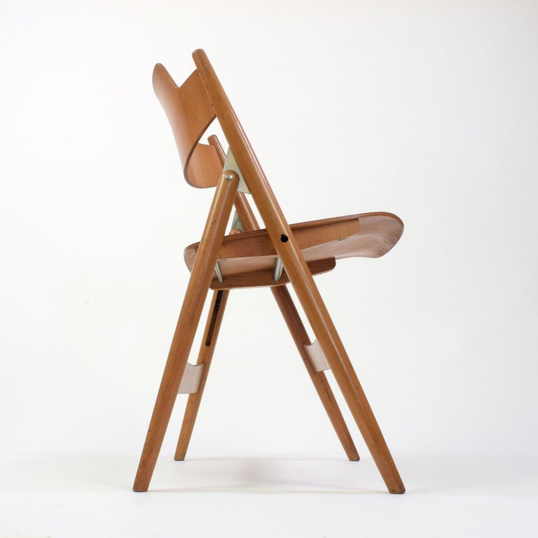 Plywood Egon Eiermann, Folding Chair Model SE 18, for Wilde + Spieth, Designed 1952 For Sale