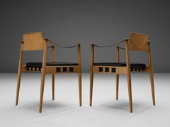 Egon Eiermann for Wilde and Spieth Armchairs in Beech and Leather