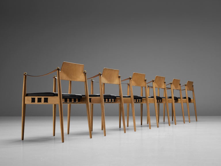 Egon Eiermann for Wilde + Spieth Set of Six Armchairs  For Sale 1