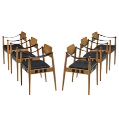 Egon Eiermann for Wilde + Spieth Armchairs in Wood and Leather