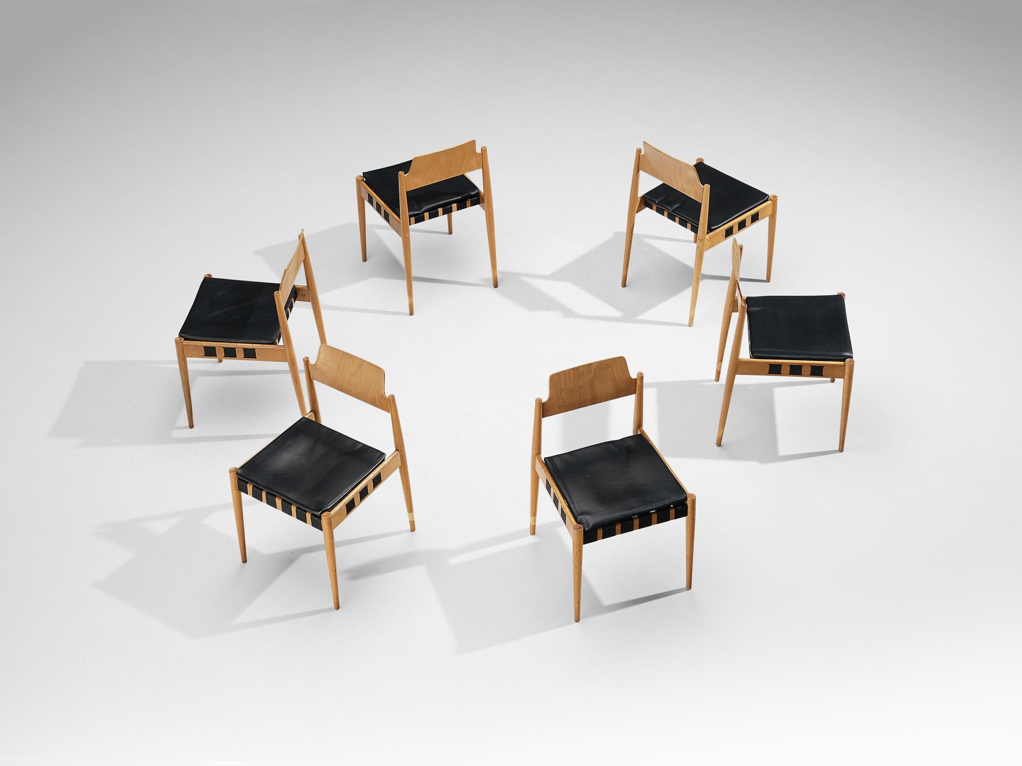 Mid-Century Modern Ensemble de six chaises de salle à manger Egon Eiermann pour Wilde + Spieth  en vente