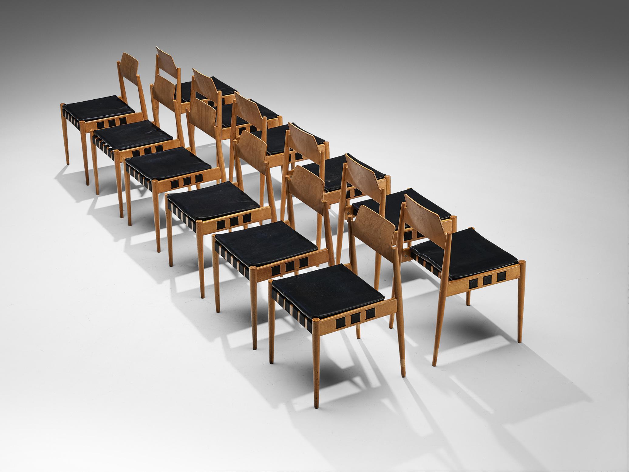 Ensemble de douze chaises de salle à manger Egon Eiermann pour Wilde + Spieth  Bon état - En vente à Waalwijk, NL