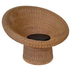 Egon Eiermann Mid-Century E10 Rattan Lounge Chair, um 1950, Deutschland.