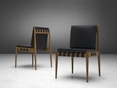 Egon Eiermann Pair of Dining Chairs 'Berlin' in Black Leatherette