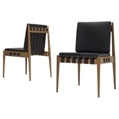 Egon Eiermann Pair of Dining Chairs 'Berlin' in Black Leatherette