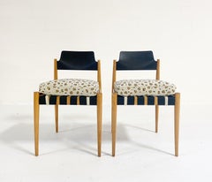 Egon Eiermann SE 120 Chairs with Custom Cushions in Chelsea Textiles, Pair