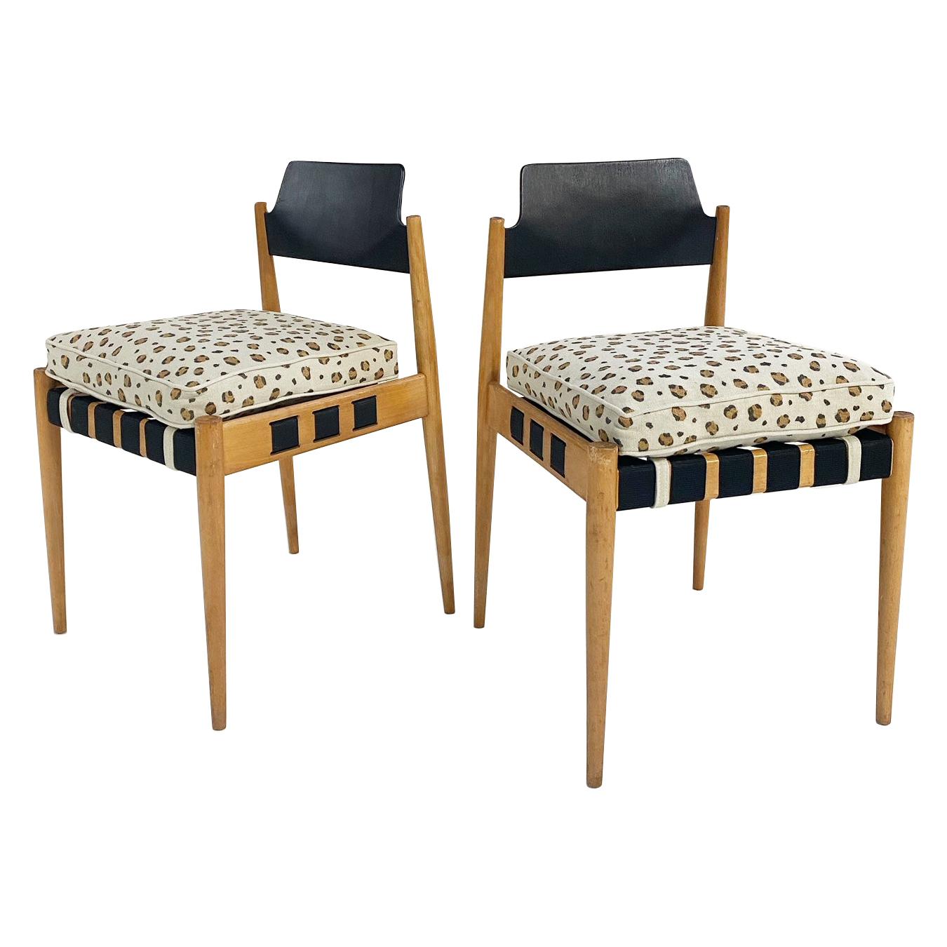 Egon Eiermann SE 120 Chairs with Custom Cushions in Chelsea Textiles, Pair