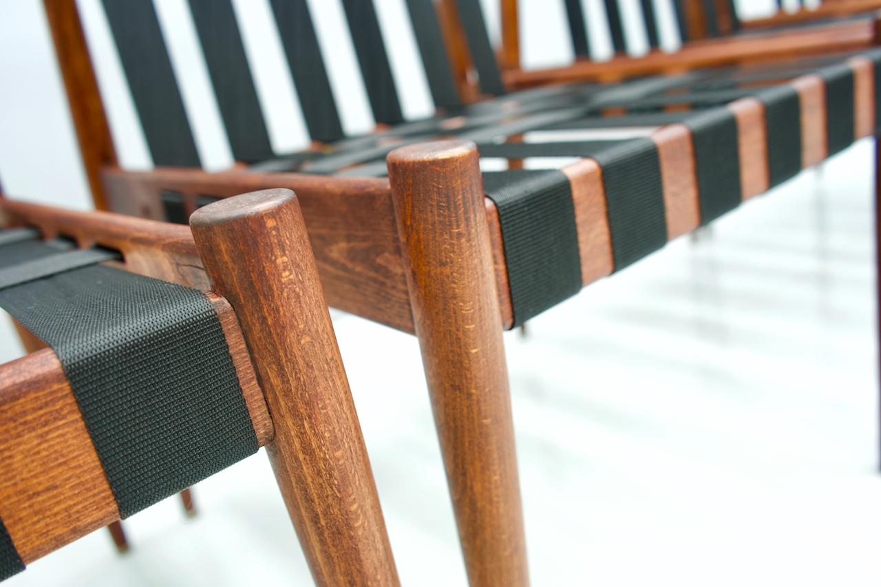 Chaises de salle à manger Egon Eiermann SE 121 en bois de hêtre teinté foncé, années 1960 3
