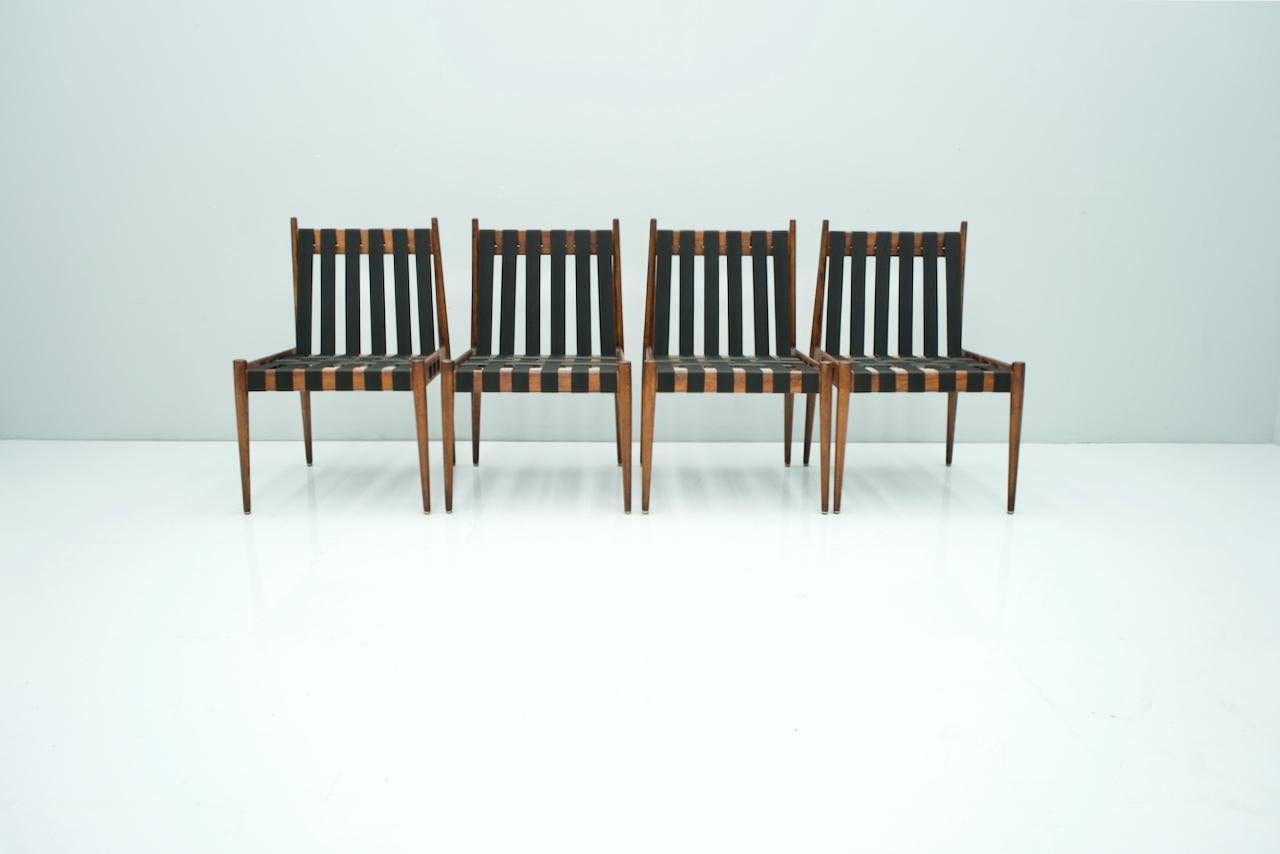 Egon Eiermann SE 121 Dining Room Chairs in Dark Stained Beechwood, 1960s 6