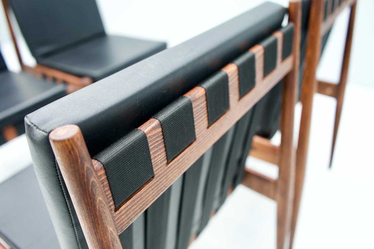 Mid-Century Modern Egon Eiermann SE 121 Dining Room Chairs in Dark Stained Beechwood, 1960s