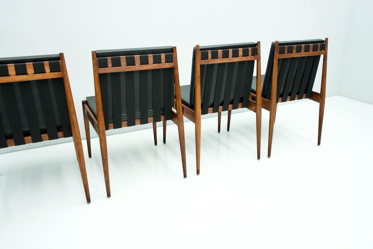 Mid-20th Century Egon Eiermann SE 121 Dining Room Chairs in Dark Stained Beechwood, 1960s