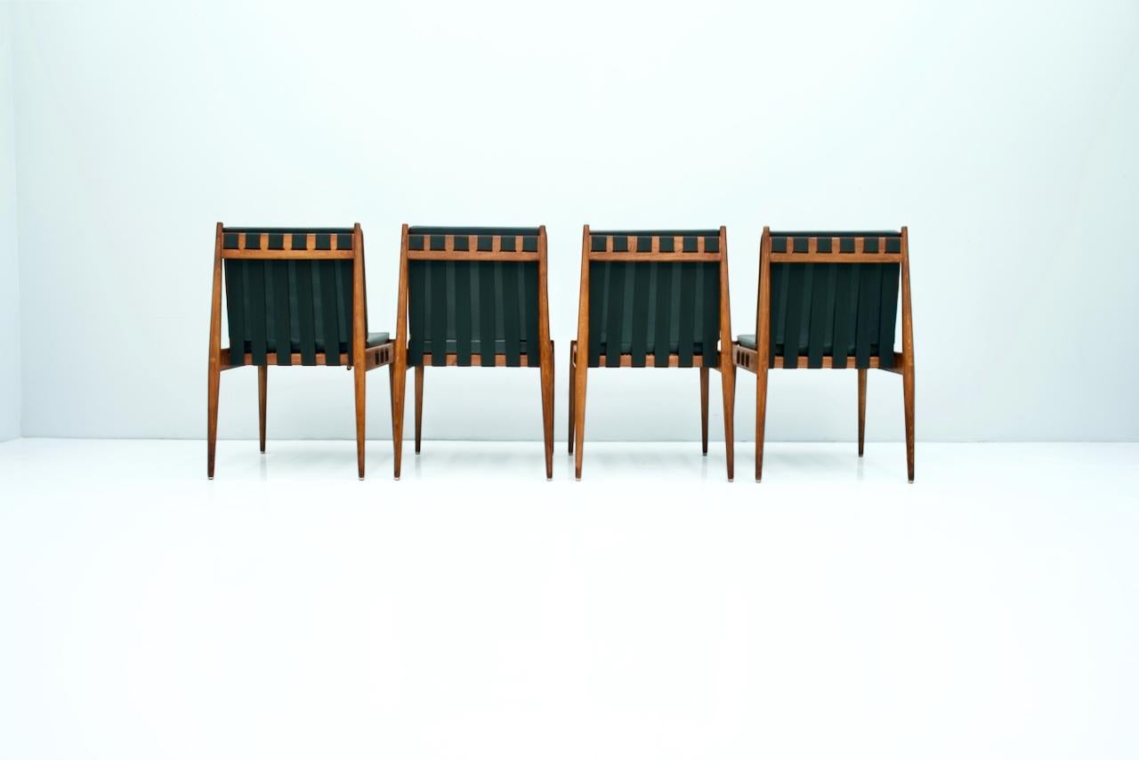 Egon Eiermann SE 121 Dining Room Chairs in Dark Stained Beechwood, 1960s 2