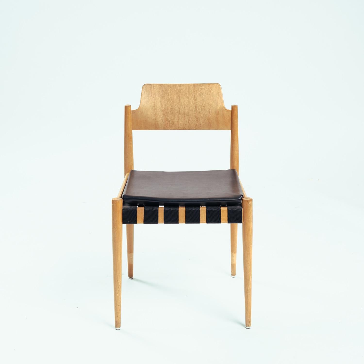 This SE 119 chair, designed in 1958 by the architect & designer Egon Eiermann for Wilde + Spieth in Germany. 
It was designed for the New Kaiser Wilhelm Gedachtniskirche, a building that was designed by Egon Eiermann as well.

The chair is in a