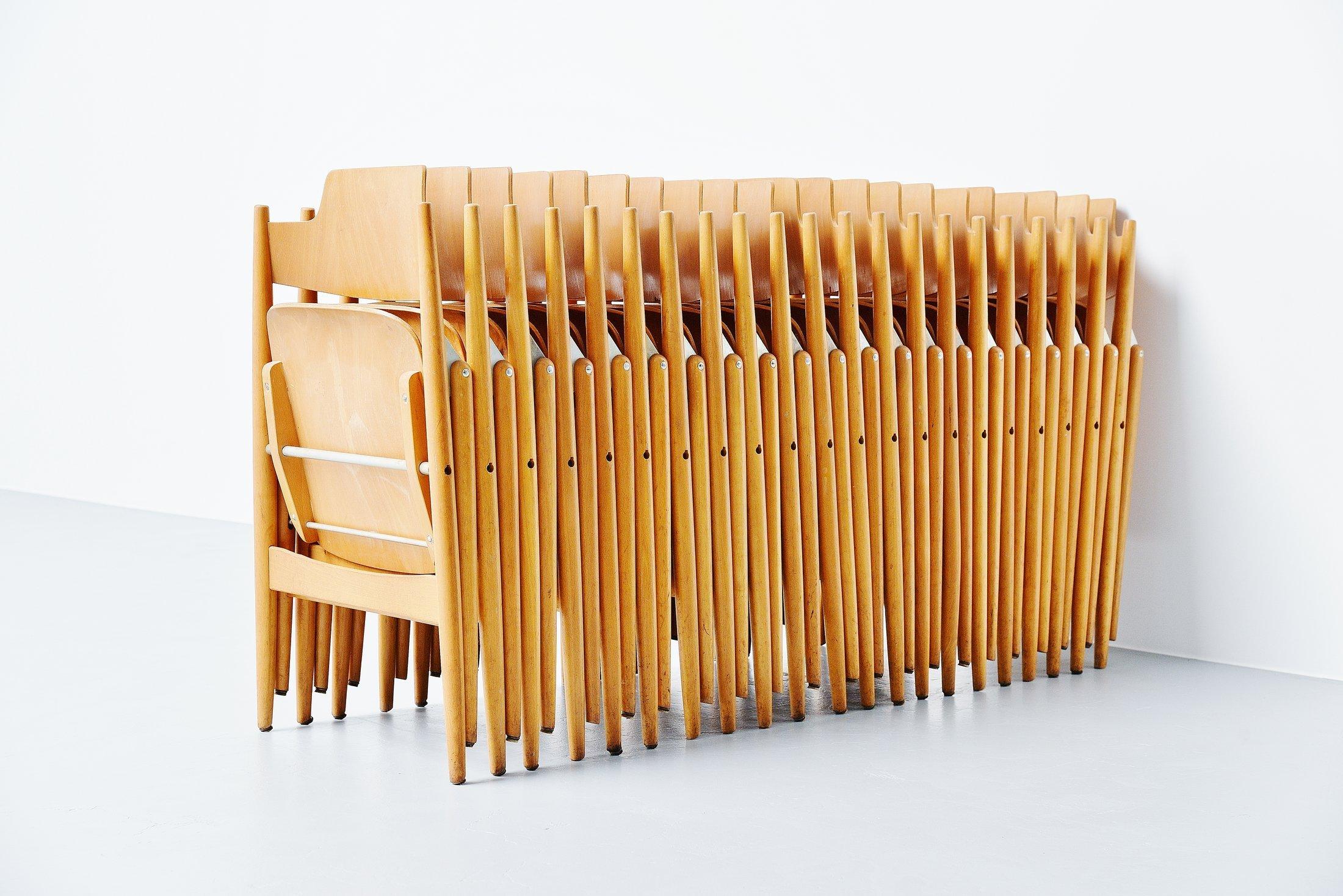 Birch Egon Eiermann SE18 Folding Chairs Wilde & Spieth, 1952