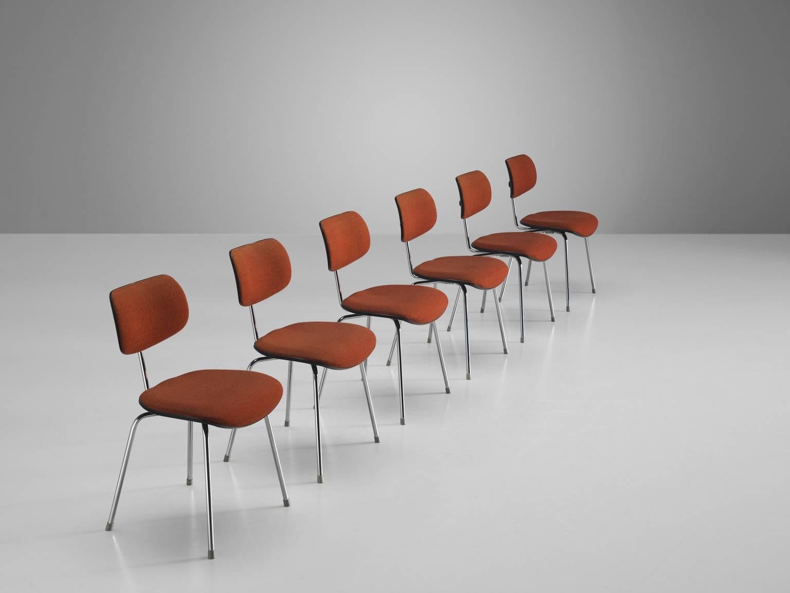 Mid-Century Modern Egon Eiermann Set of Six Steel Dining Chairs