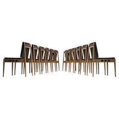 Egon Eiermann Set of Ten Dining Chairs 'Berlin' in Black Leatherette