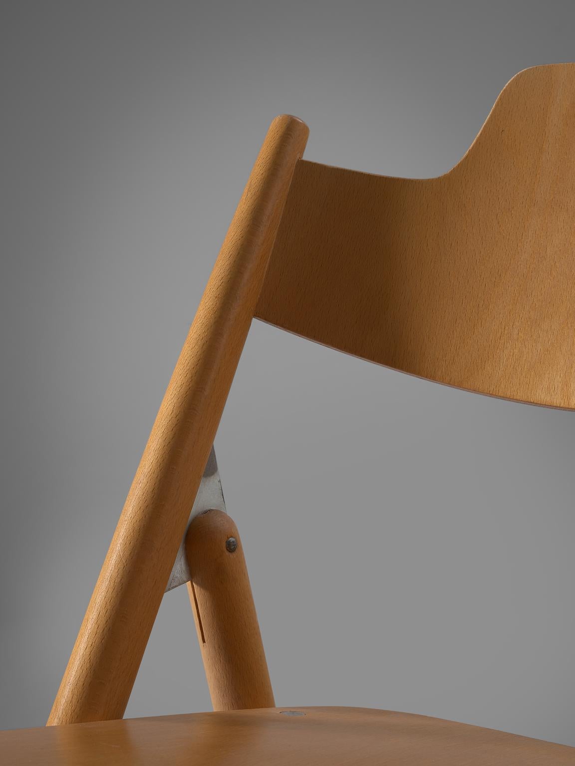 Oak Egon Eiermann Set of Twenty-Four Folding Chairs SE18