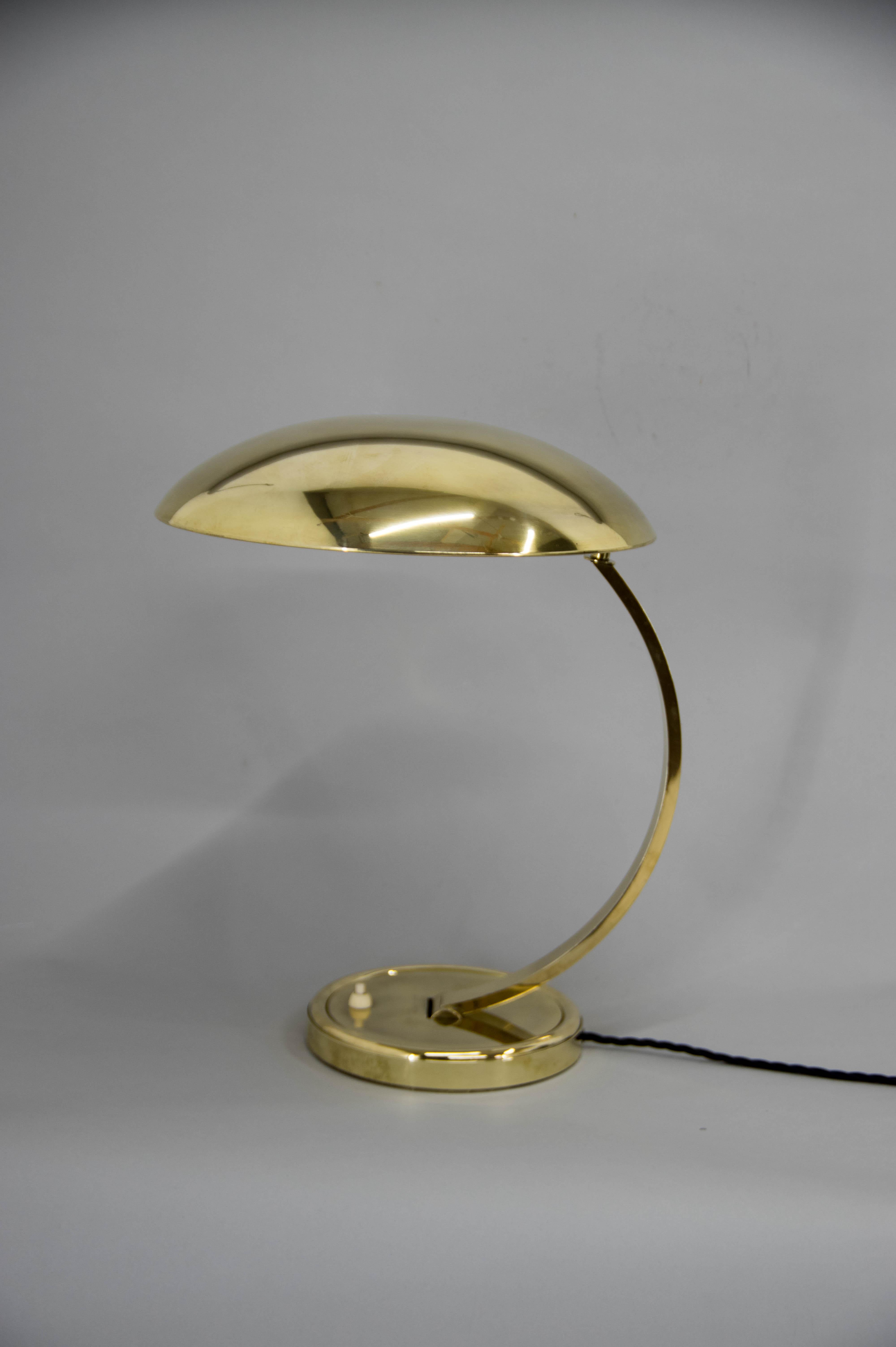 Egon Hillebrand Brass Table Lamp, 1960s, Restored In Excellent Condition In Praha, CZ