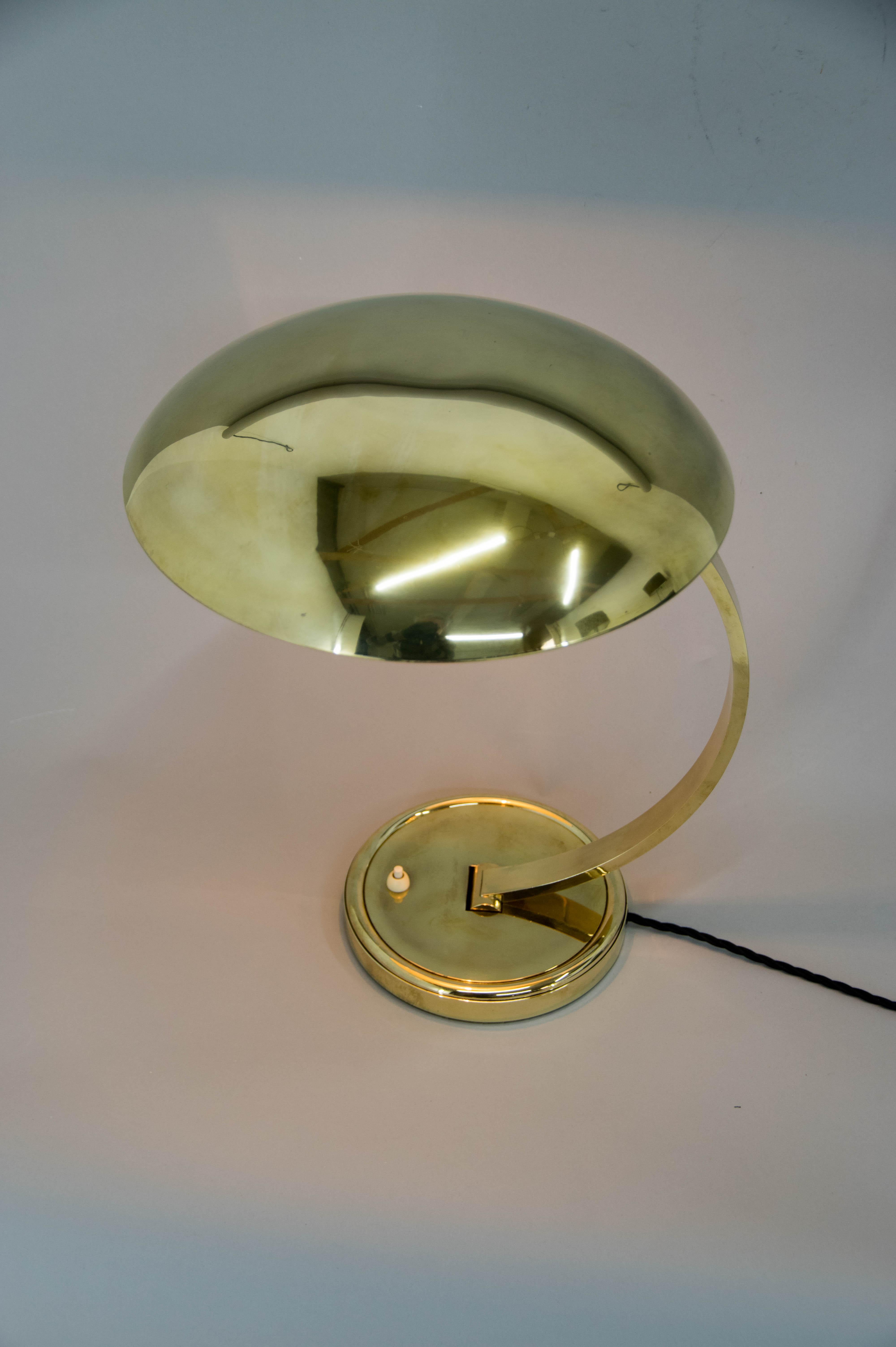 Mid-20th Century Egon Hillebrand Brass Table Lamp, 1960s, Restored