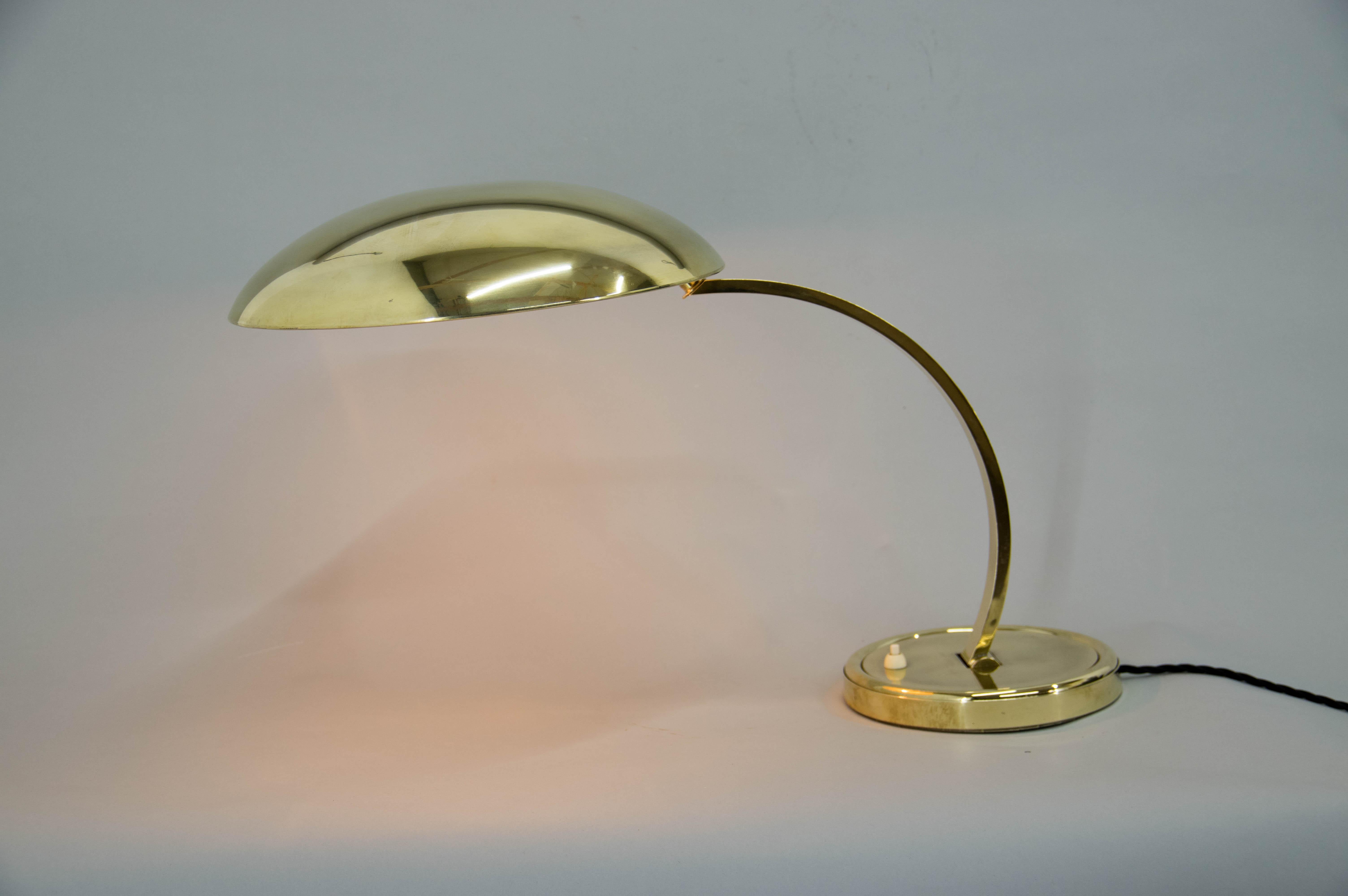 Egon Hillebrand Brass Table Lamp, 1960s, Restored 1