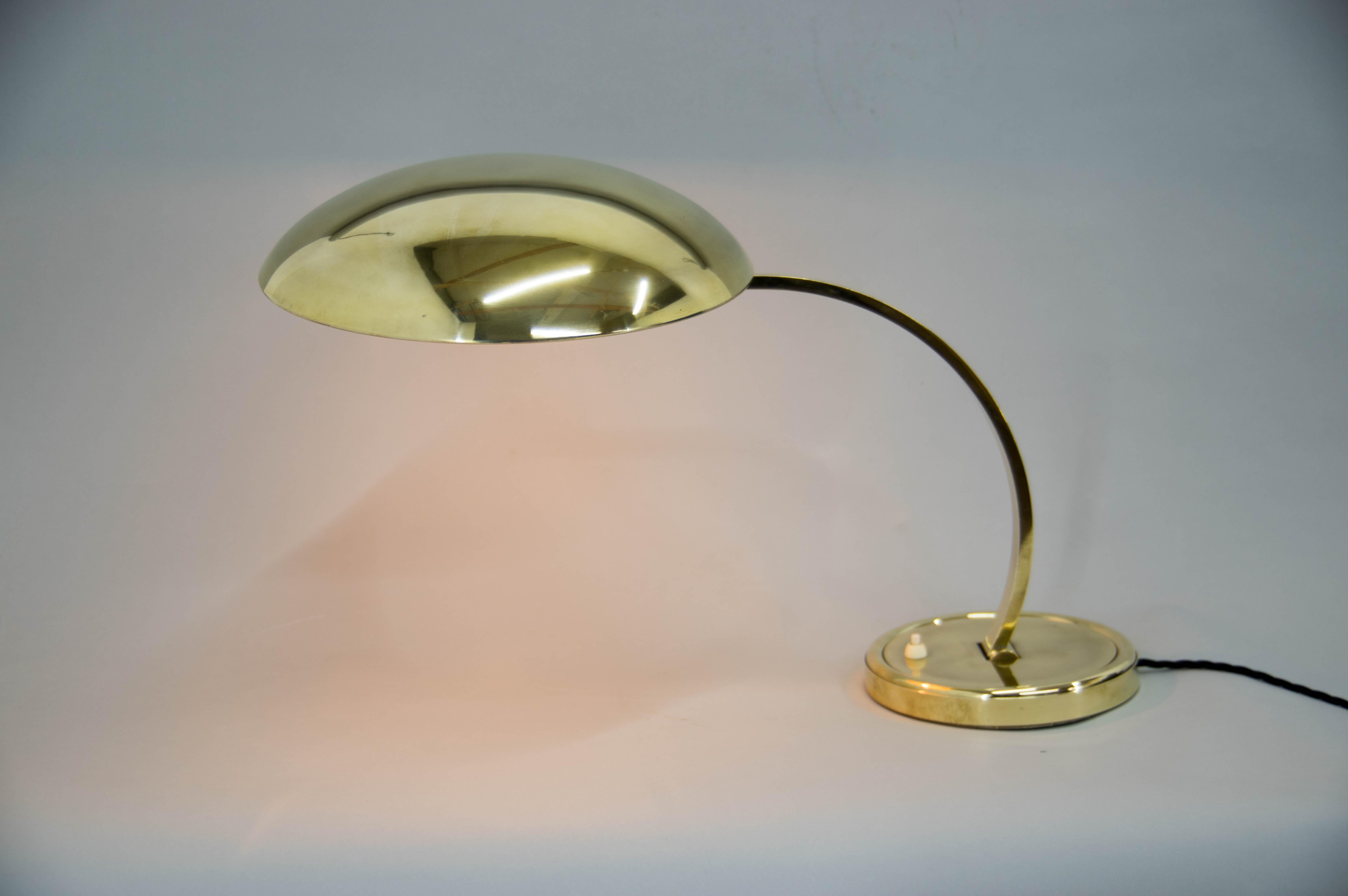 Egon Hillebrand Brass Table Lamp, 1960s, Restored 3
