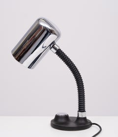 Egon Hillebrand  Chrome goose neck table  lamp  1970s