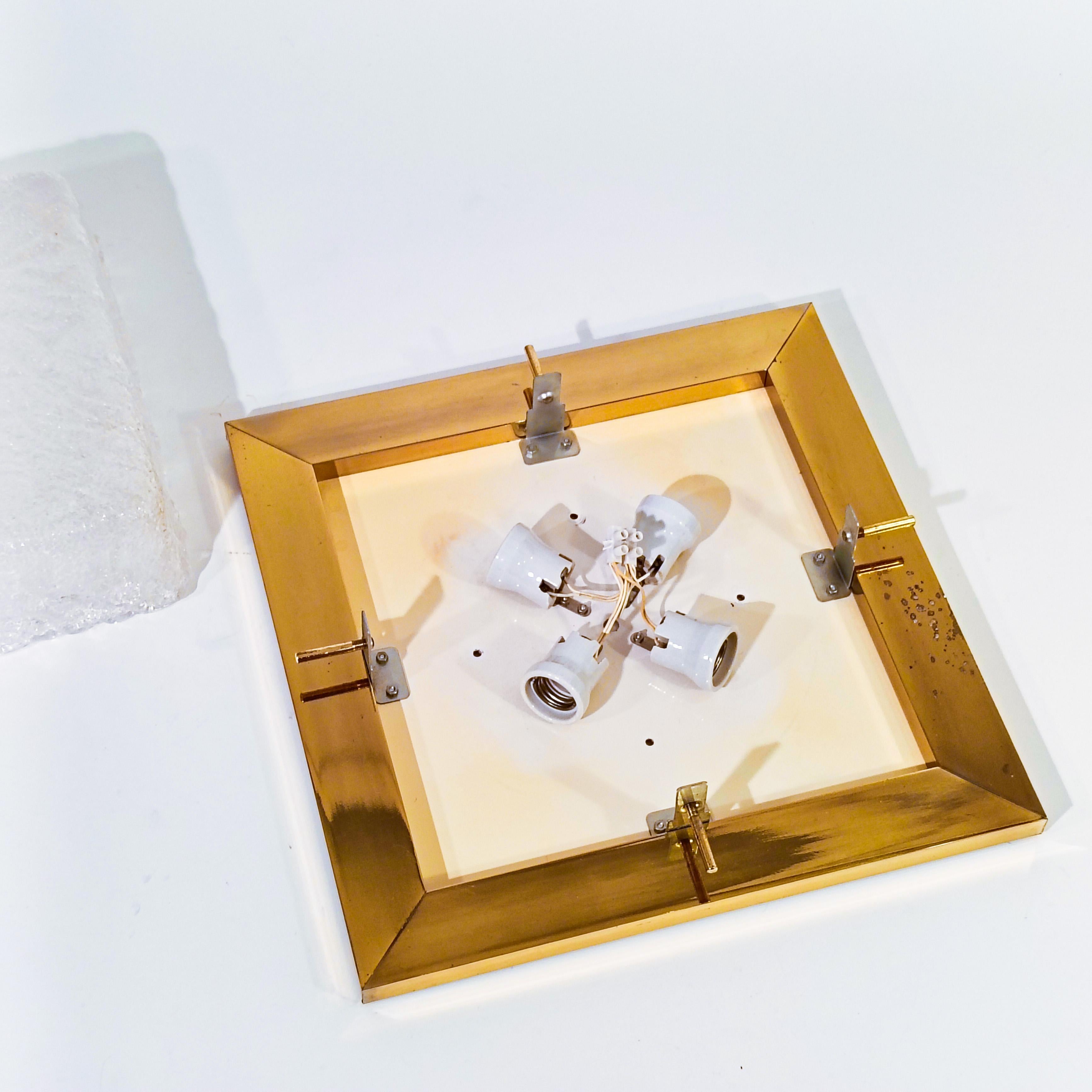 Egon Hillebrand. Hollywood Regency gilded flush mount, Germany, 1960s For Sale 4