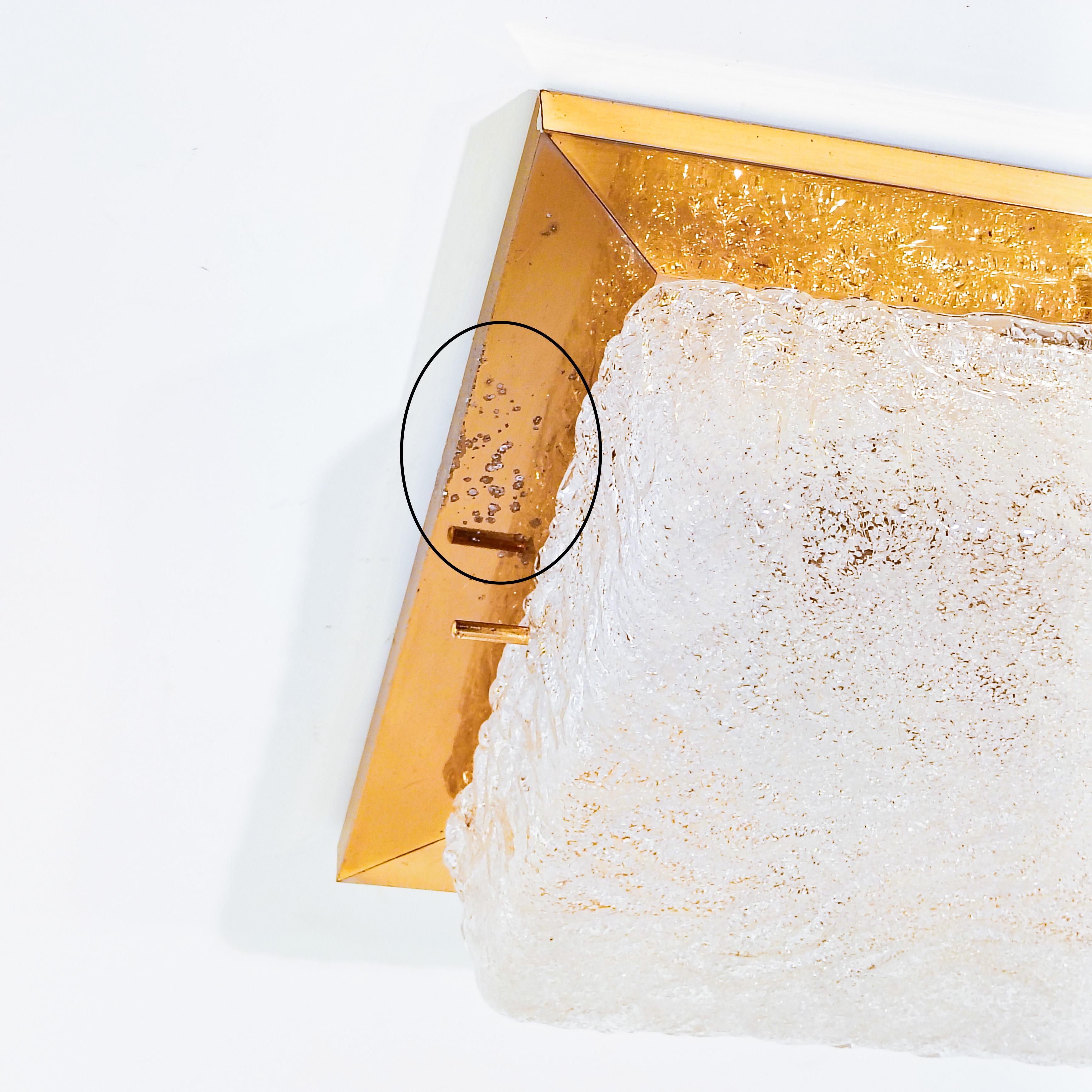 Egon Hillebrand. Hollywood Regency gilded flush mount, Germany, 1960s For Sale 6