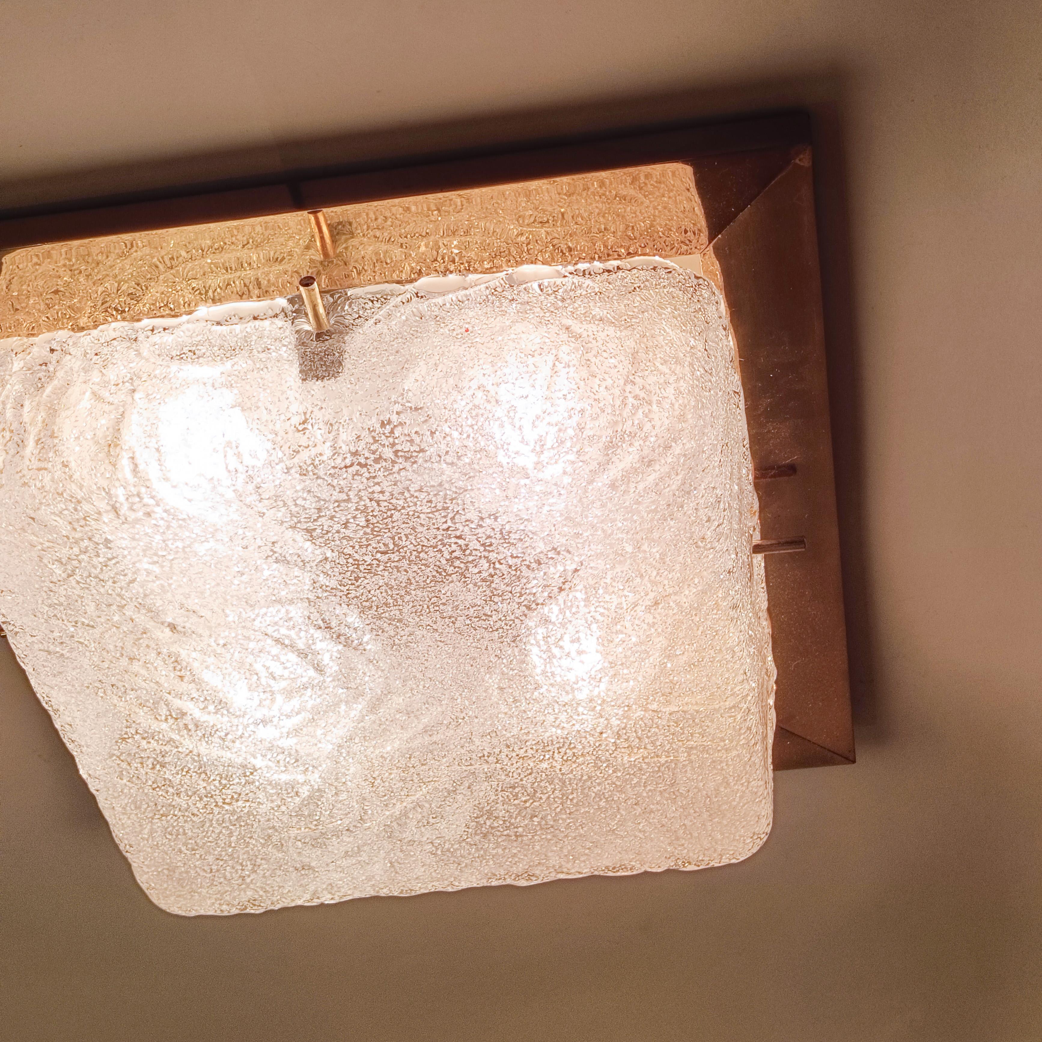 Egon Hillebrand. Hollywood Regency gilded flush mount, Germany, 1960s For Sale 7