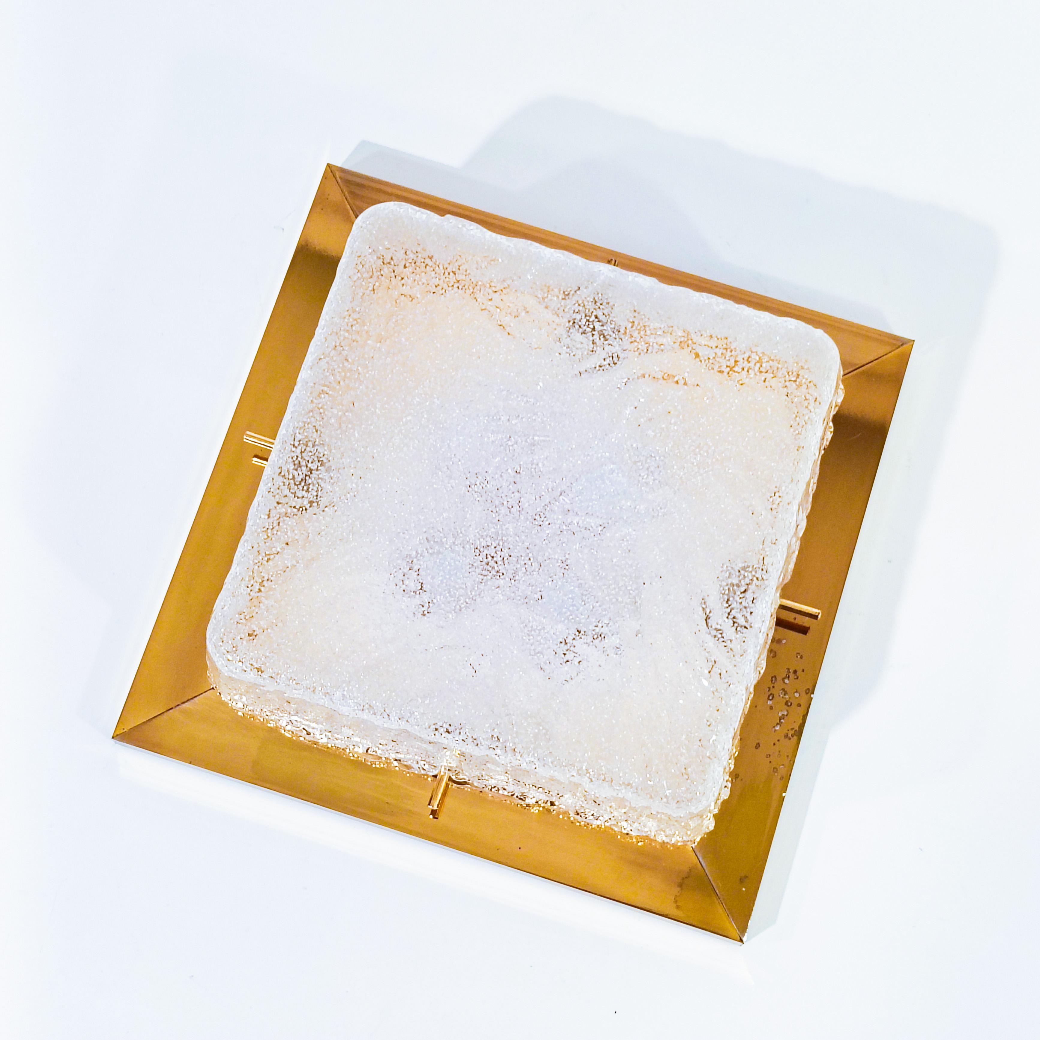 Egon Hillebrand. Hollywood Regency gilded flush mount, Germany, 1960s For Sale 9