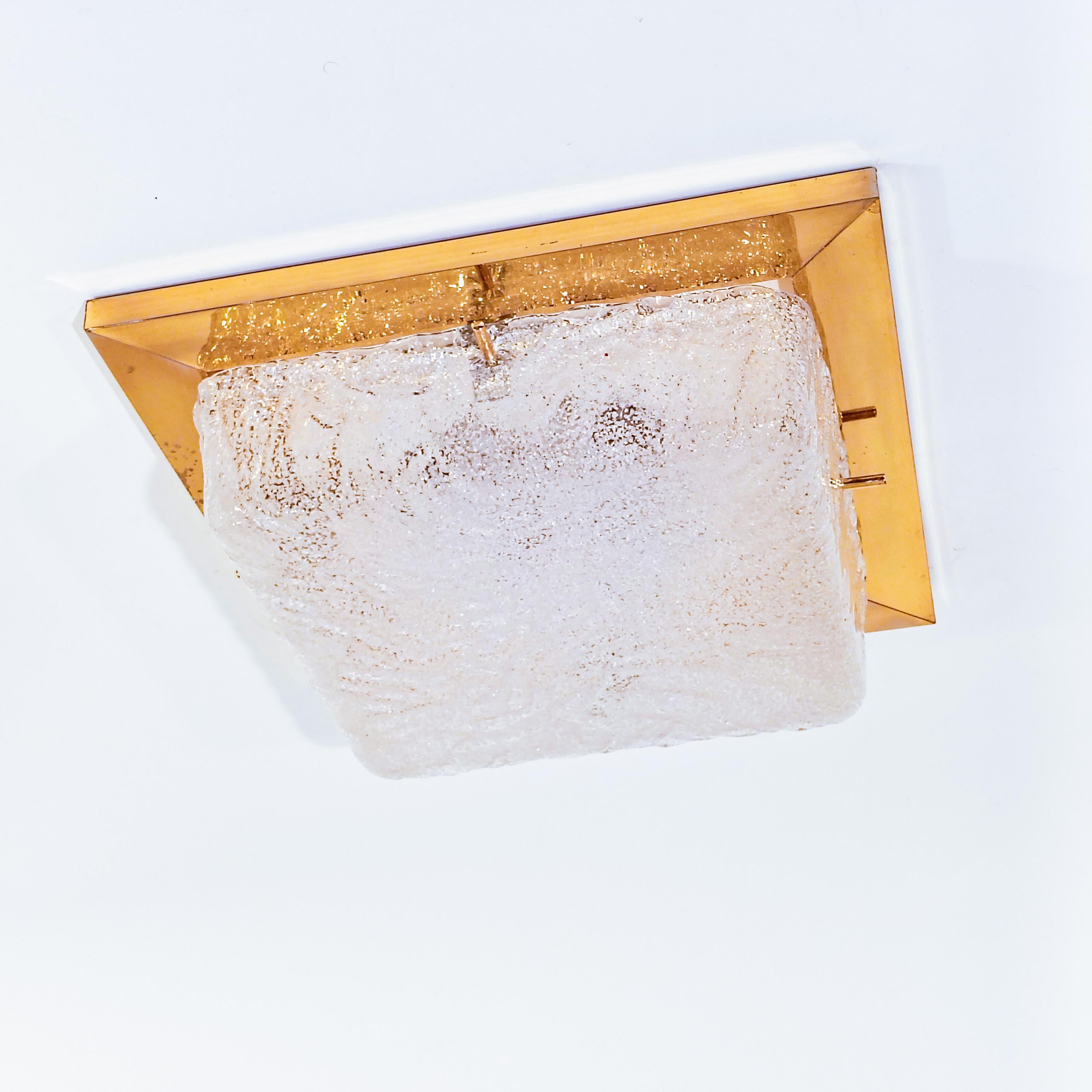 Hand-Crafted Egon Hillebrand. Hollywood Regency gilded flush mount, Germany, 1960s For Sale