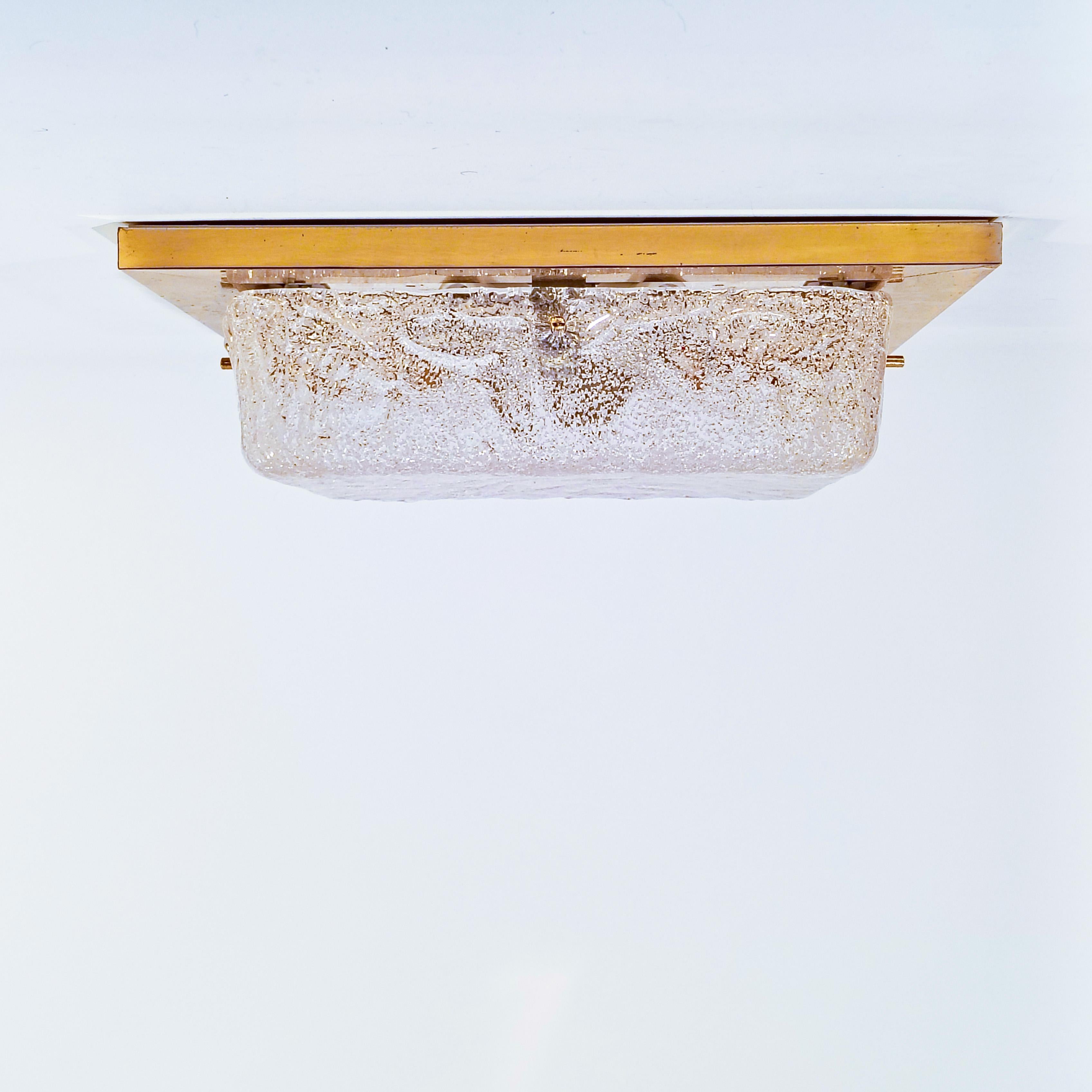 Egon Hillebrand. Hollywood Regency gilded flush mount, Germany, 1960s In Good Condition For Sale In SANT ADRIÀ DE BESÒS, ES