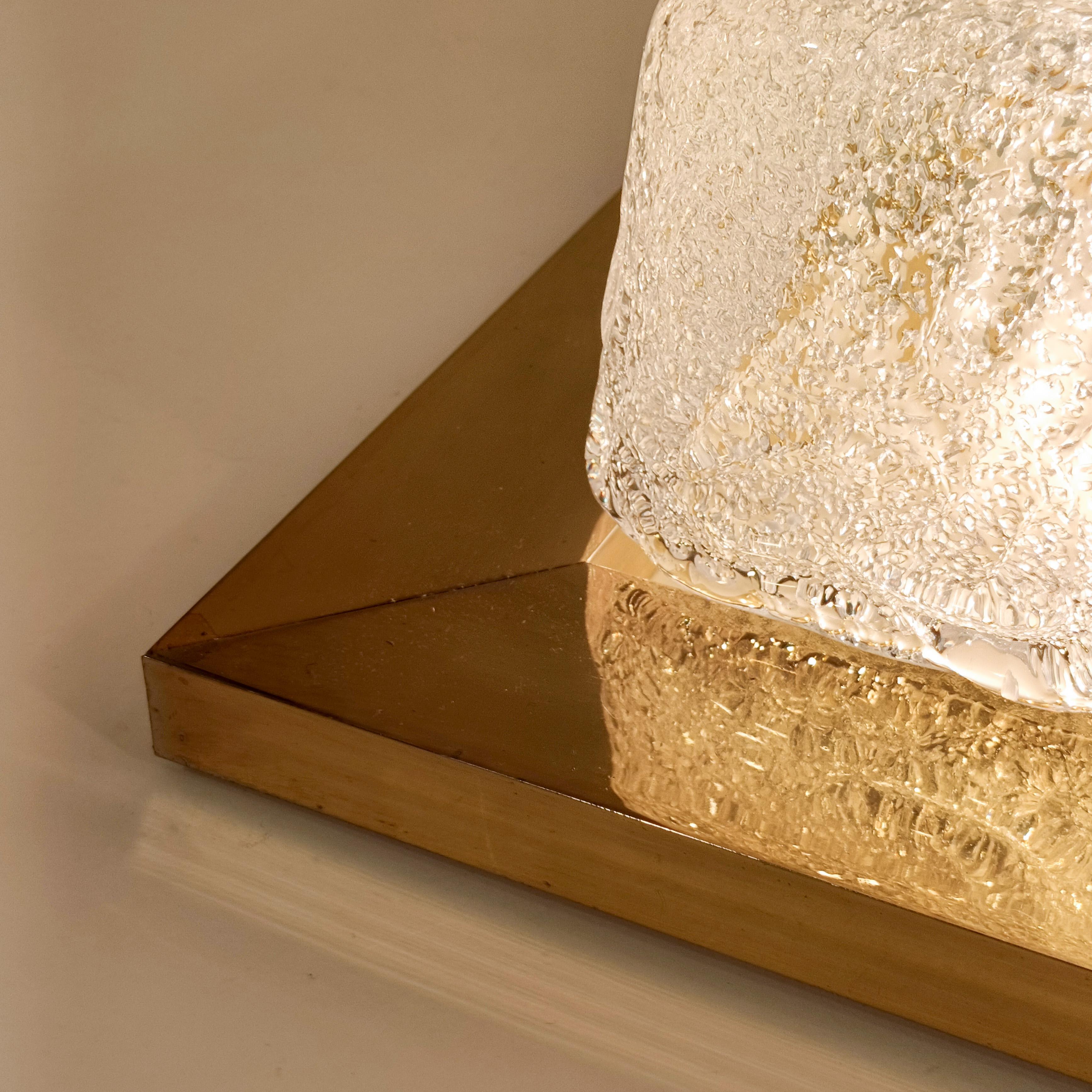 Egon Hillebrand. Hollywood Regency gilded flush mount, Germany, 1960s For Sale 2