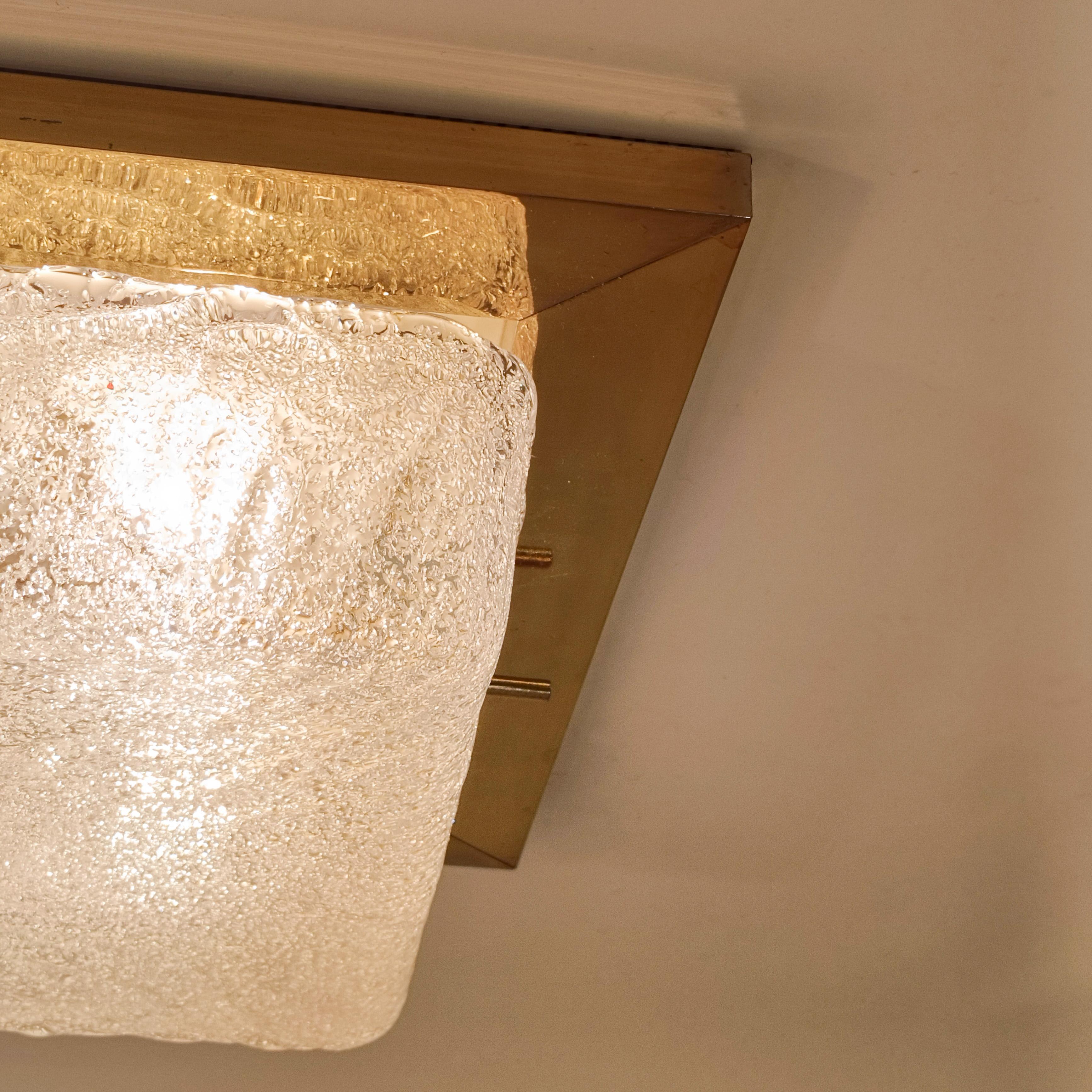 Egon Hillebrand. Hollywood Regency gilded flush mount, Germany, 1960s For Sale 3