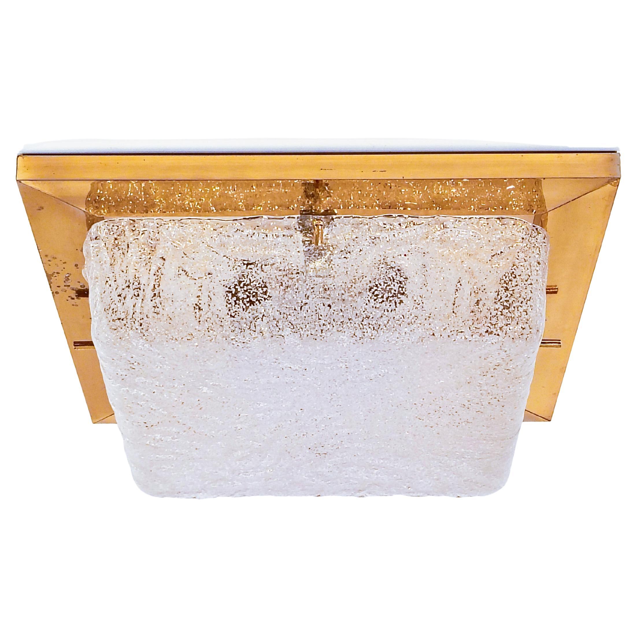 Egon Hillebrand. Hollywood Regency gilded flush mount, Germany, 1960s