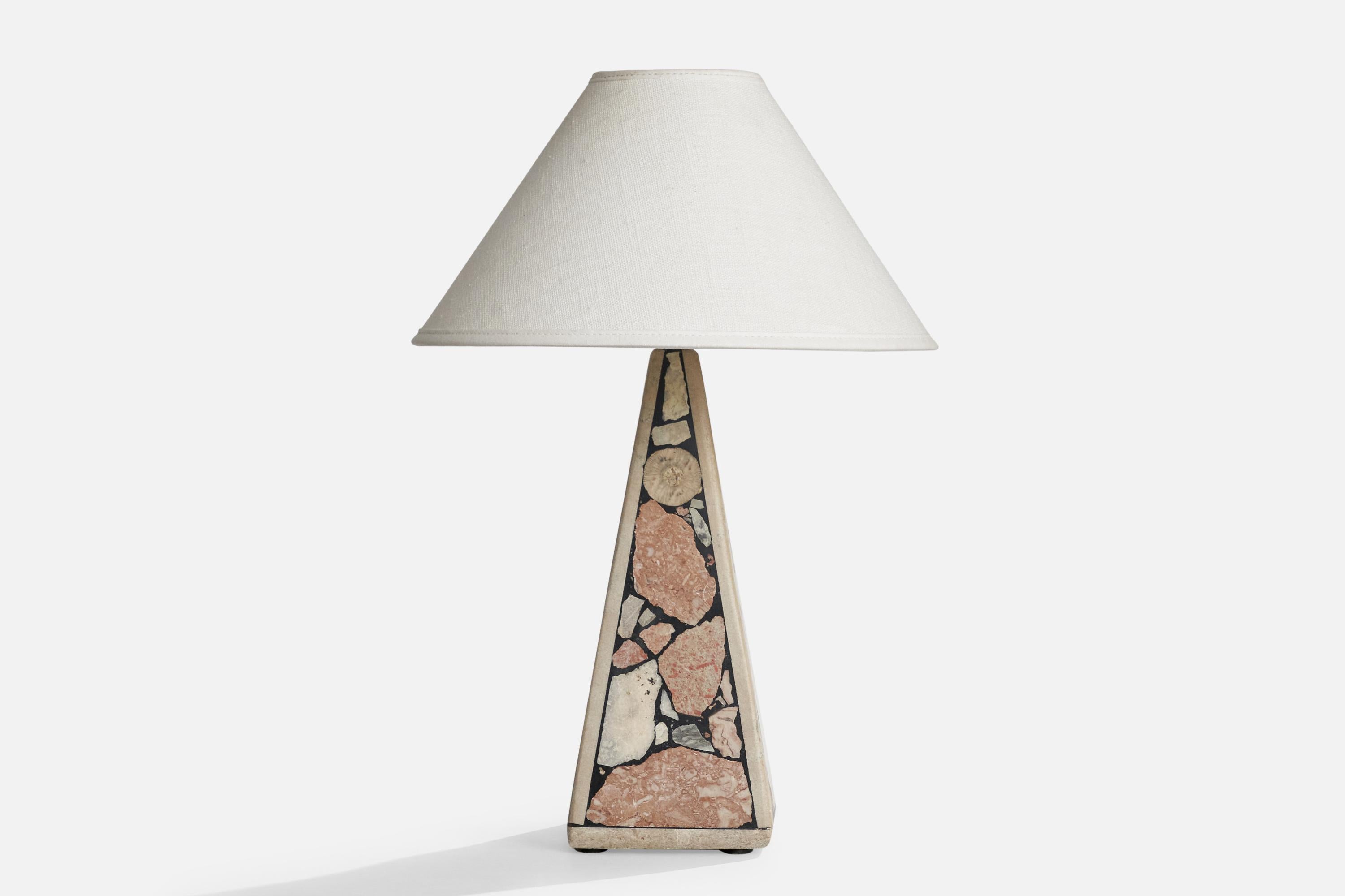 Suédois Egon Jakobsson, lampe de table, pierre fossile, Suède, années 1990 en vente