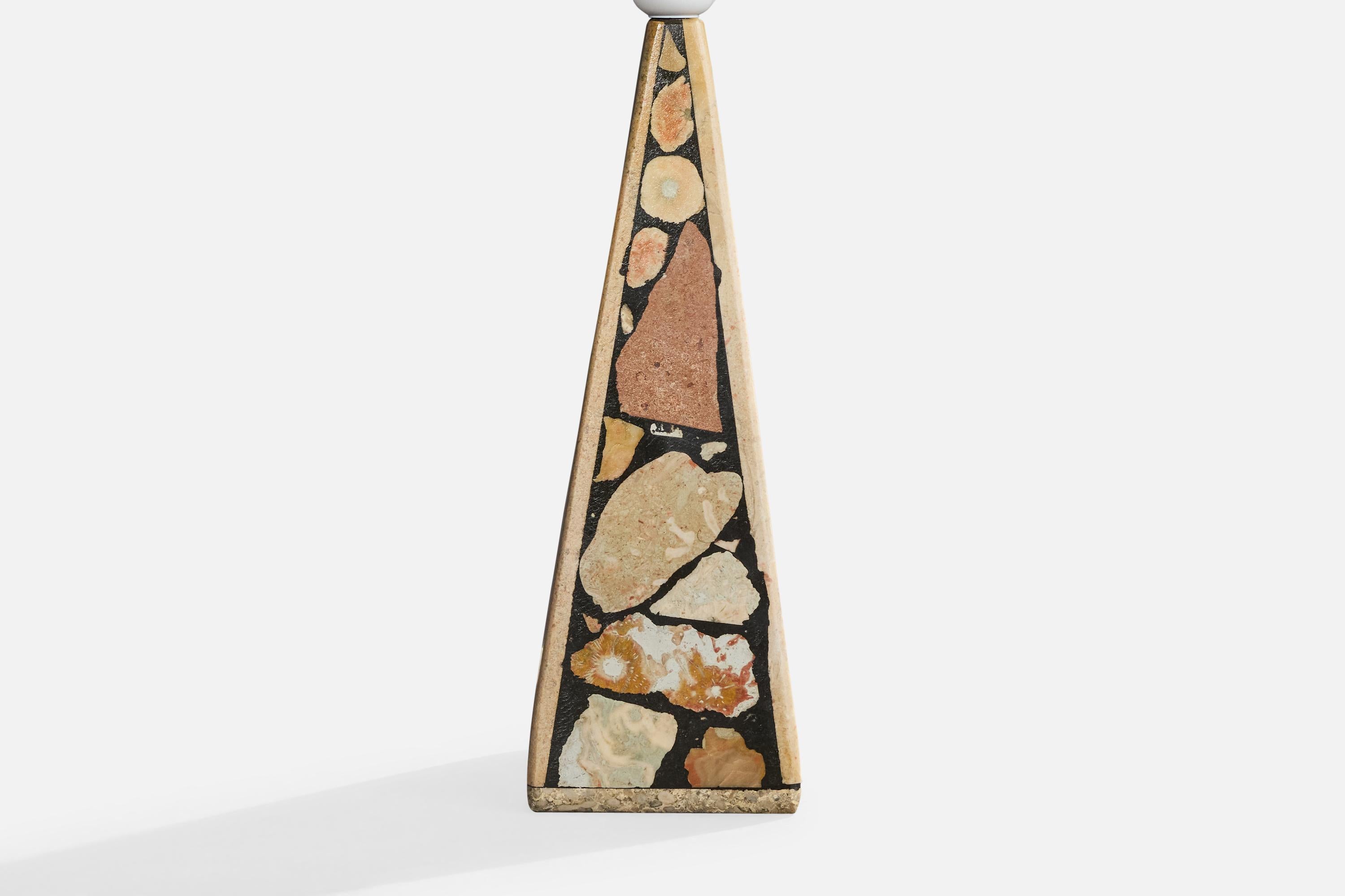 Swedish Egon Jakobsson, Table Lamp, Fossil Stone, Sweden, 1990s For Sale