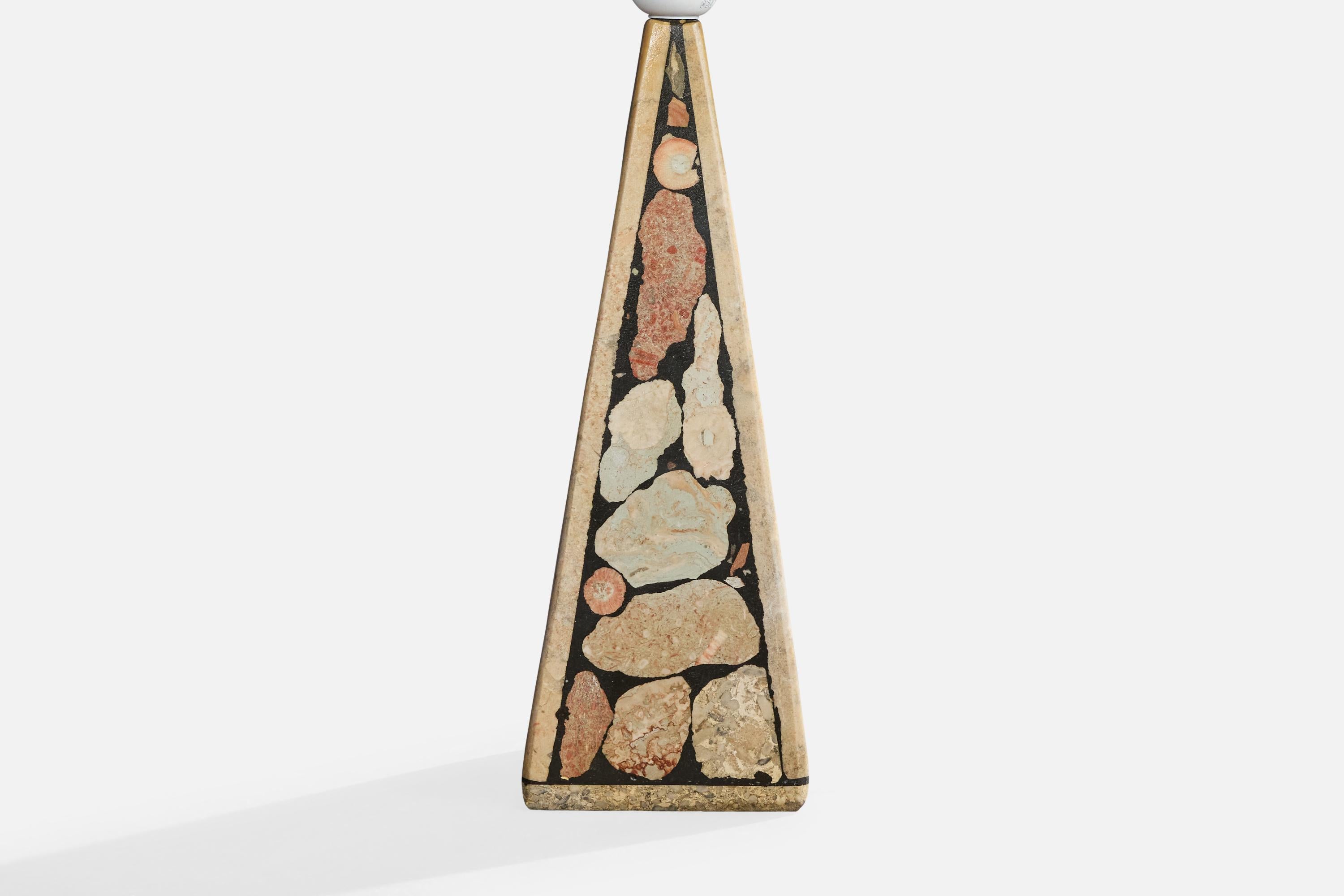 Late 20th Century Egon Jakobsson, Table Lamp, Fossil Stone, Sweden, 1990s For Sale